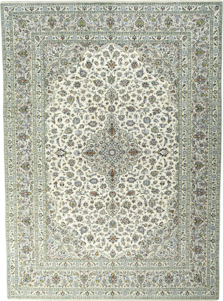 Kashan Tappeto 300 x 410 Beige (Iran) Annodato A Mano