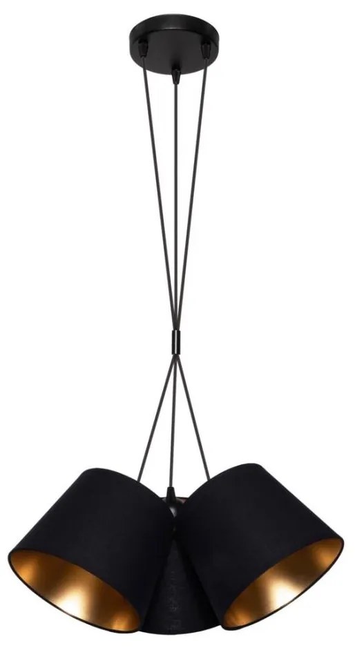 Lampadario su corda ZOMA 3xE27/60W/260V nero/rame