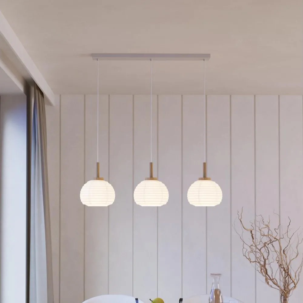 Eglo 44066 - Lampadario su cavo SUMMERHILL 3xE27/40W/230V bianco/beige