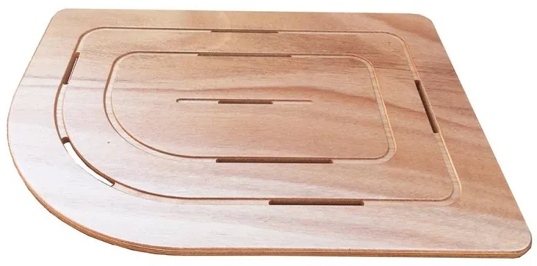 Pedana doccia in legno marino 74 x 55 cm stondato lato sinistro per piatto doccia 70 x 90