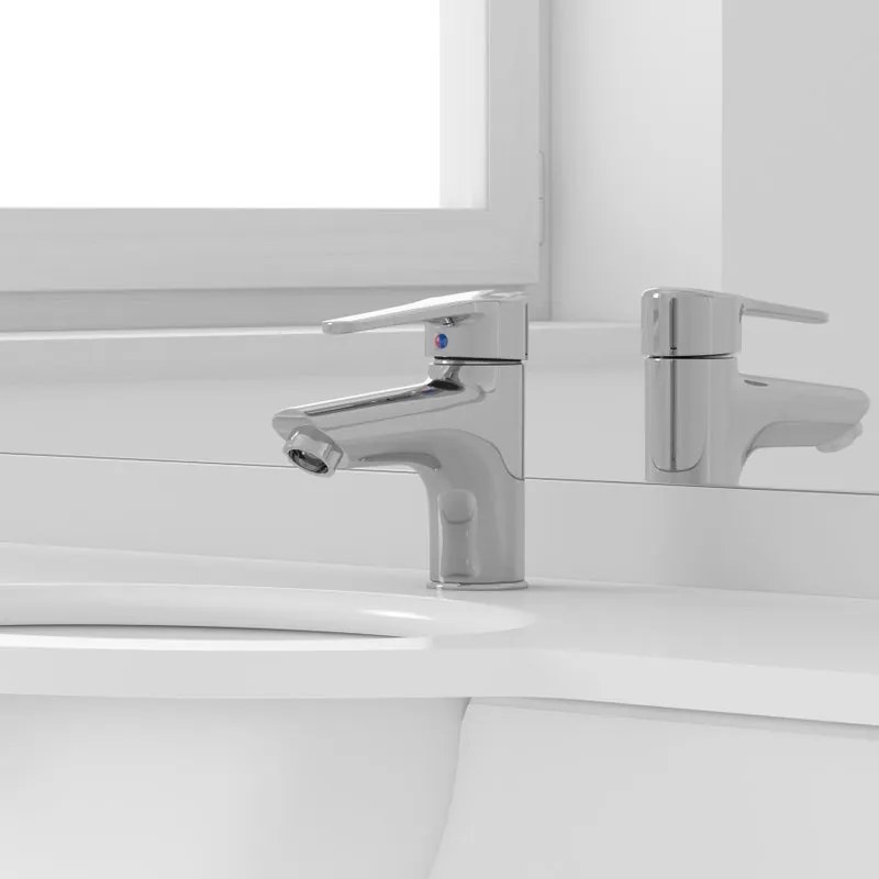 Mobile bagno da terra con lavabo sottopiano L 101 x H 81 x P 33.5 cm bianco, 3 ante 2 cassetti per vasca centrale Paola