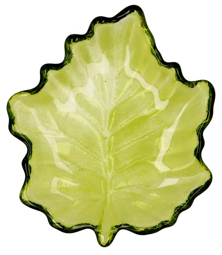 Vassoio per aperitivi Quid Foglio Verde Vetro (14 x 14,5 cm) (Pack 6x)