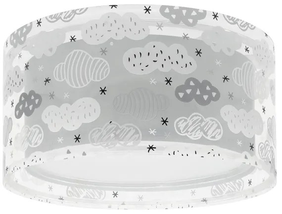 Dalber 41416E - Plafoniera per bambini CLOUDS 2xE27/60W/230V grigio