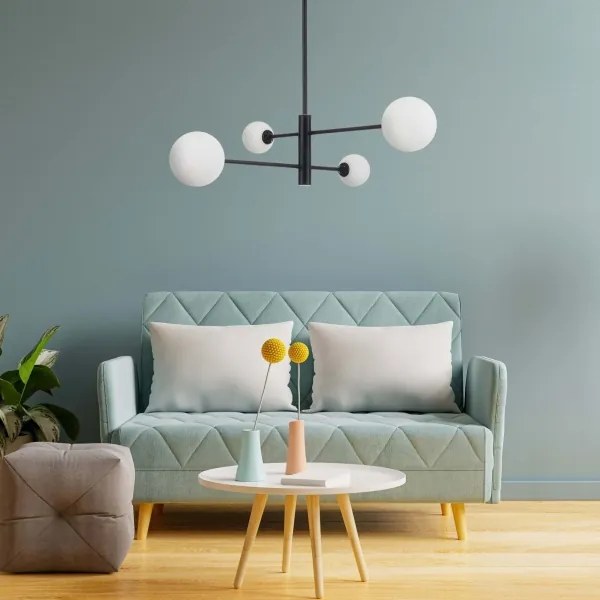 Lampadario su asta DORADO 4xG9/40W/230V nero