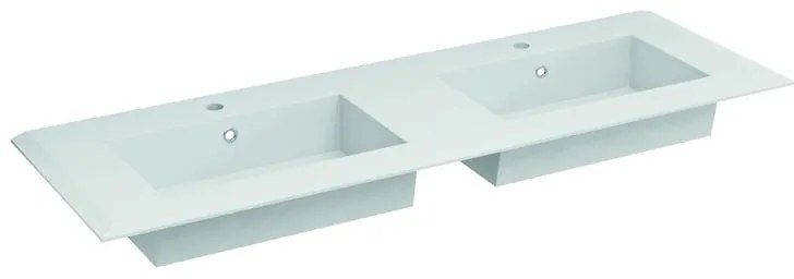 Lavabo a incasso rettangolare Bellagio L 141 x H 2 x P 46 cm in resina bianco