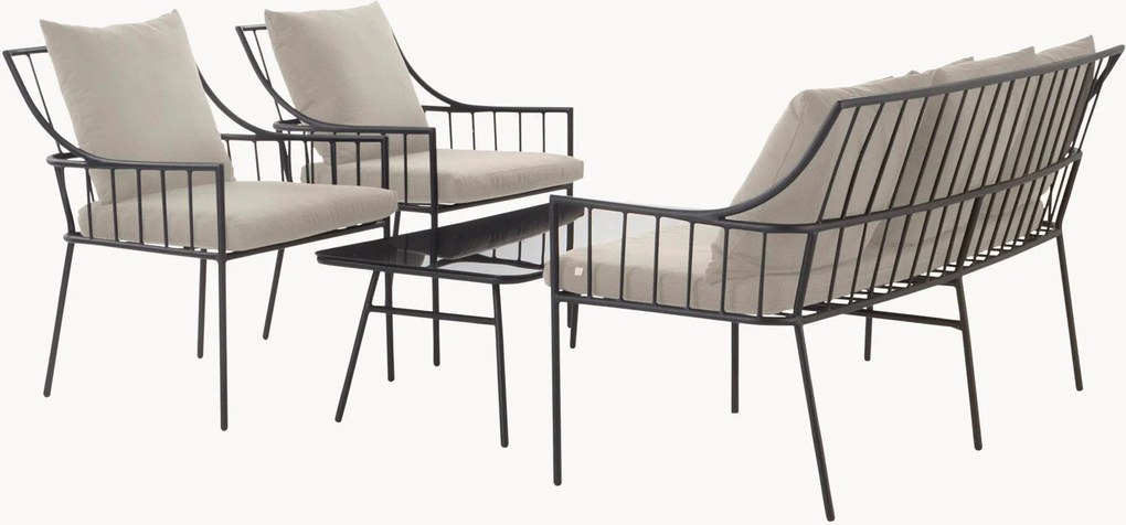 Set di mobili da giardino con cuscini per seduta Bolonia, set da 12