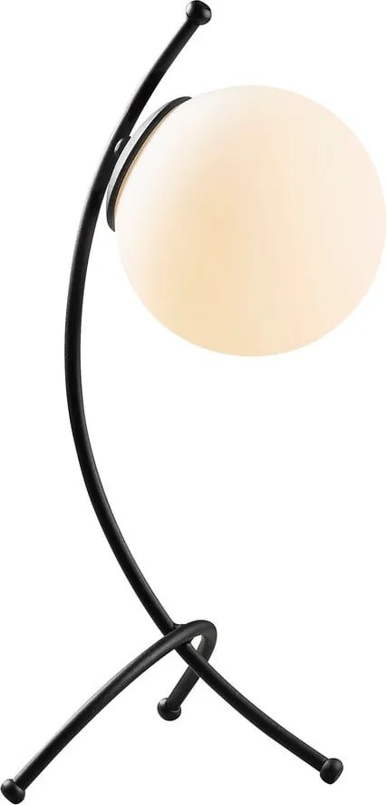 Lampada da tavolo bianca e nera con paralume in vetro (altezza totale 43 cm) Yay – Opviq lights