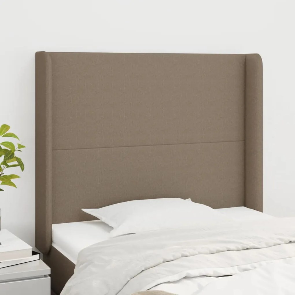 Testiera Ad Orecchio Tortora 83x16x118/128 Cm İn Tessuto /
