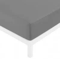 Lenzuolo con angoli matrimoniale cotone percalle grigio