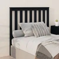 Testiera per Letto Nera 106x6x101 cm in Legno Massello di Pino 818509