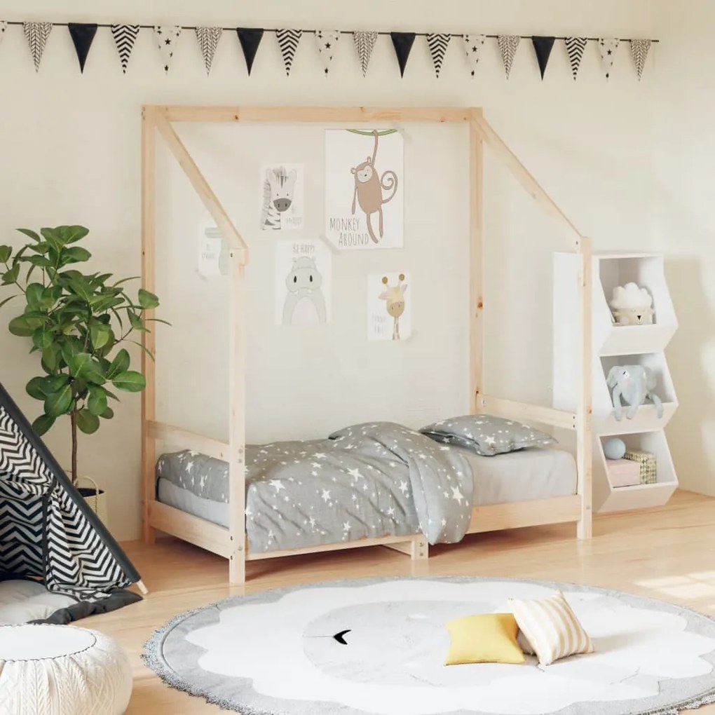 Giroletto Per Bambini 70x140 Cm İn Legno Massello Di Pino /