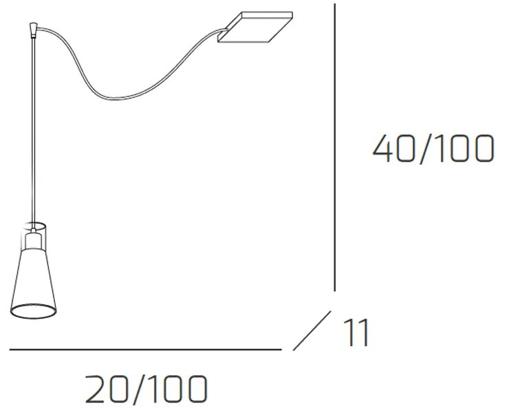 Sospensione Contemp Decentratori Cone Metallo Cromo Vetro Satinato 1 Luce E27