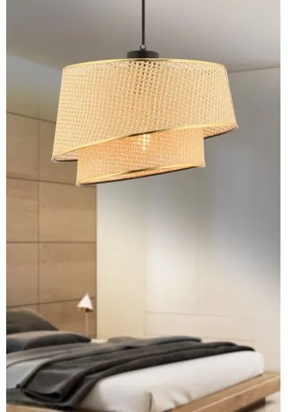 Lampadario sospeso a cavo BARETTE 1xE27/60W/230V marrone/oro