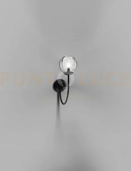 Puppet applique a parete p cristallo trasparente nero opaco 1 luce ...