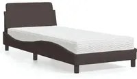 Letto con Materasso Marrone Scuro 80x200 cm in Tessuto 3208287