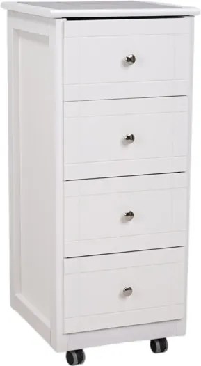 Carrello cassettiera GIADA Mini con piano in mattonelle e legno Bianco