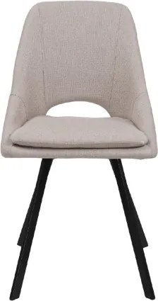 Sedia da pranzo LINDA in tessuto beige elegante con cuscino removibile