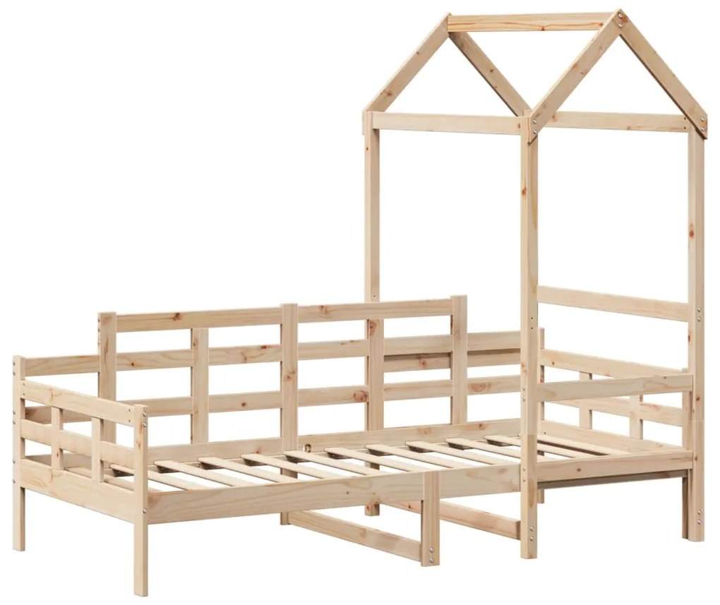 Dormeuse con tetto 90x200 cm in legno massello di pino