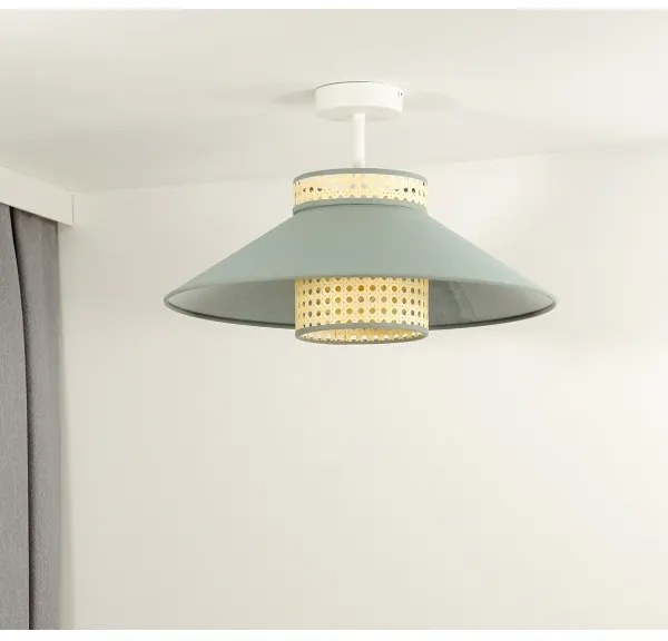 Duolla - Lampadario a plafone RIO RATTAN 1xE27/15W/230V diametro 45 cm verde/rattan