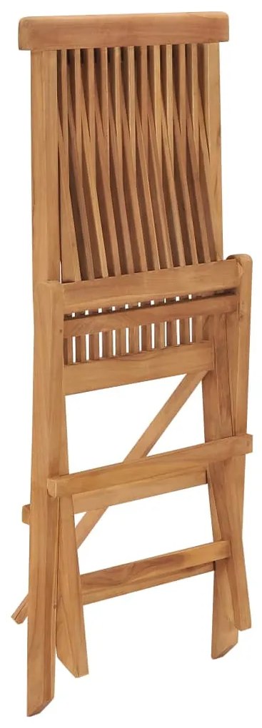 Sedie da Giardino Pieghevoli 2 pz in Legno Massello di Teak