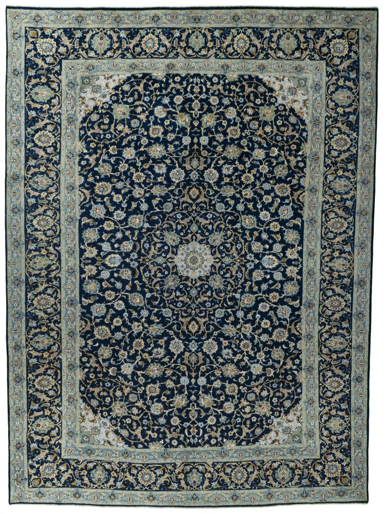 Kashan Tappeto persiano 300 x 400 Blu (Iran) Annodato A Mano