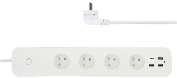 Immax NEO 07771L - Multipresa NEO LITE Smart con 4 prese AC, 3 porte USB e 1 porta USB-C, Wi‑Fi (Tuya)