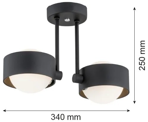 Argon 7089 - Lampadario su palo MASSIMO PLUS 2xG9/6W/230V nero