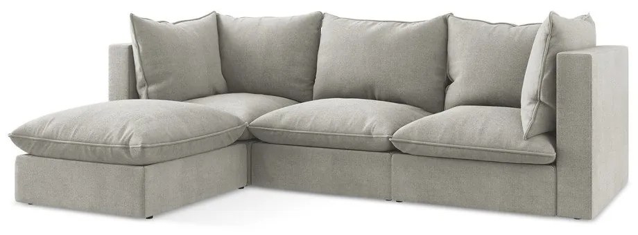 Divano angolare grigio chiaro (con penisola a sinistra/con chaise lounge) Manao – Makamii