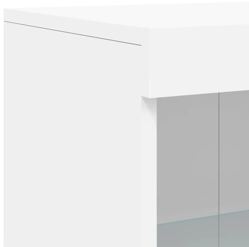 Credenza con Luci LED Bianca 162x37x100 cm