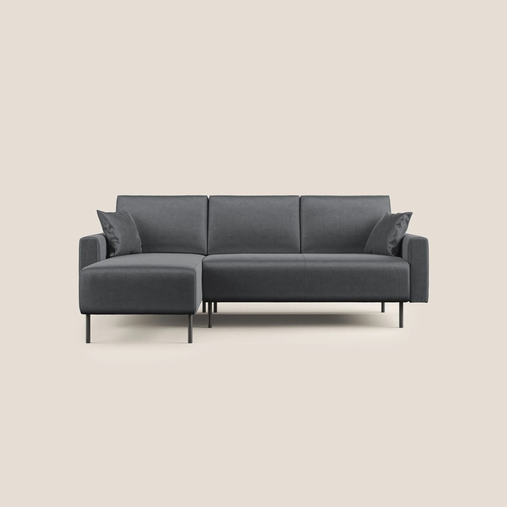 Arthur divano moderno angolare in velluto morbido impermeabile T01