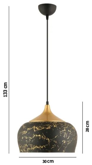 Lampadario a sospensione con cavo MONZA 1xE27/40W/230V Ø 30 cm nero/bronzo