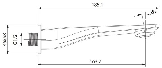 Cersanit S951-711 -Beccuccio per installazione a scomparsa MILLE cromo lucido