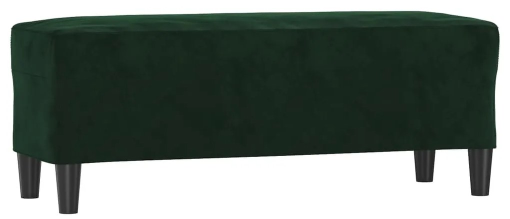 Panca verde scuro 100x35x41 cm in velluto