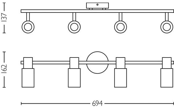 Philips - Faretto PALMS 4xE14/25W/230V