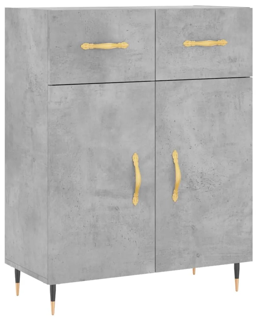 Credenza grigio cemento 69,5x34x90 cm in legno multistrato