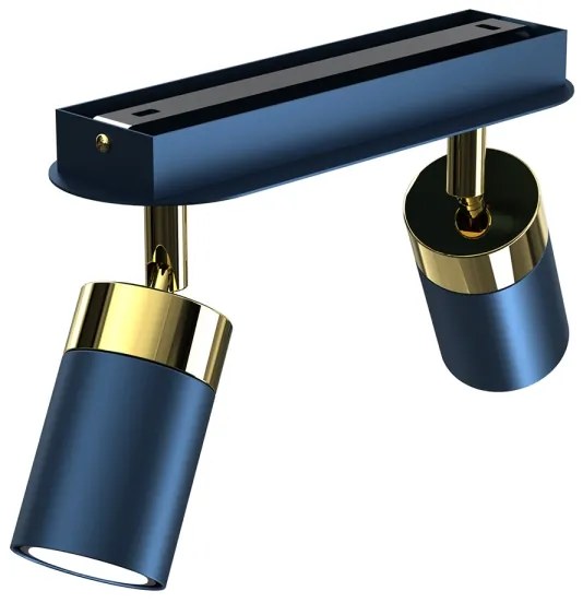 Faretto orientabile JOKER 2xGU10/25W/230V blu/oro