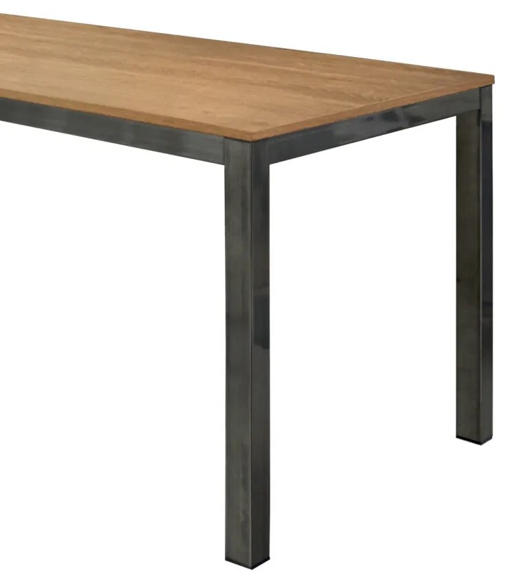 Tavolo allungabile PACHINO effetto rovere e metallo grigio 160&#215;90 cm &#8211; 210&#215;90 cm