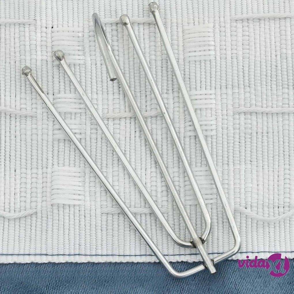 vidaXL Tende Oscuranti con Ganci Effetto Lino 2 pz Blu 140x225 cm
