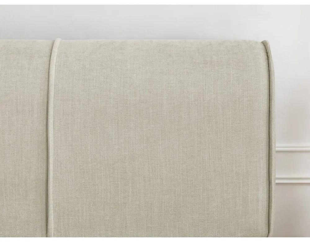 Letto matrimoniale imbottito beige con contenitore con griglia 160x200 cm Vernon - Bobochic Paris