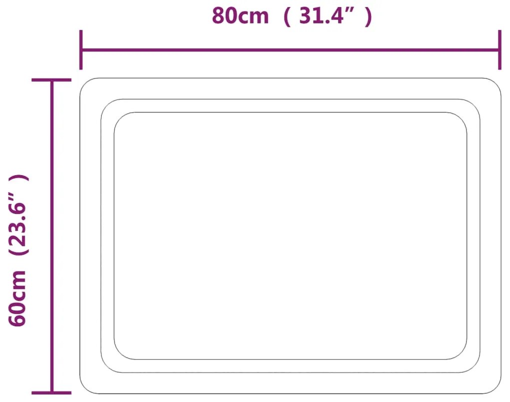 Specchio da Bagno con Luci LED 60x80 cm
