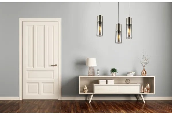 GLOBO 21000HN - Lampadario a sospensione con filo ANNIKA 1xE27/25W/230V diametro 10,5 cm cromo