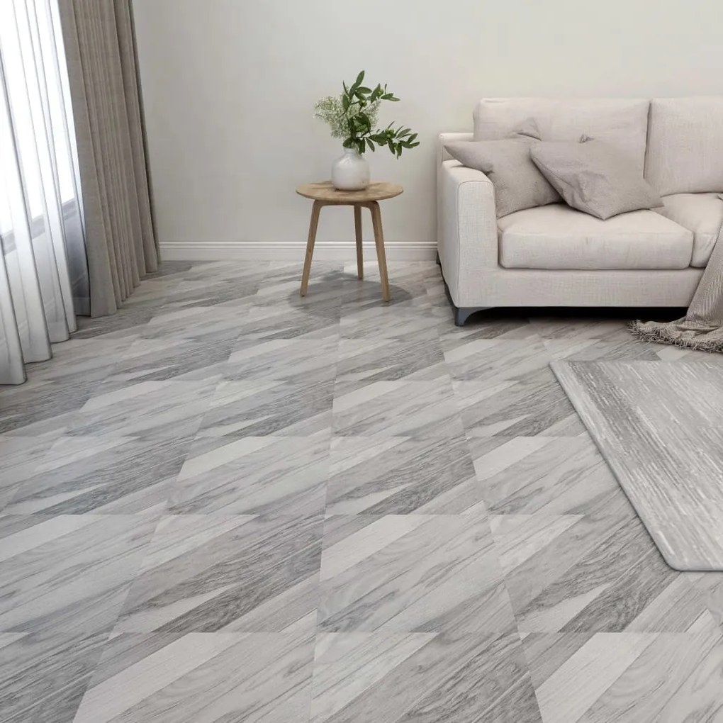 Listoni Pavimenti Adesivi 20 Pz İn Pvc 1,86 M² Grigi A Strisce /
