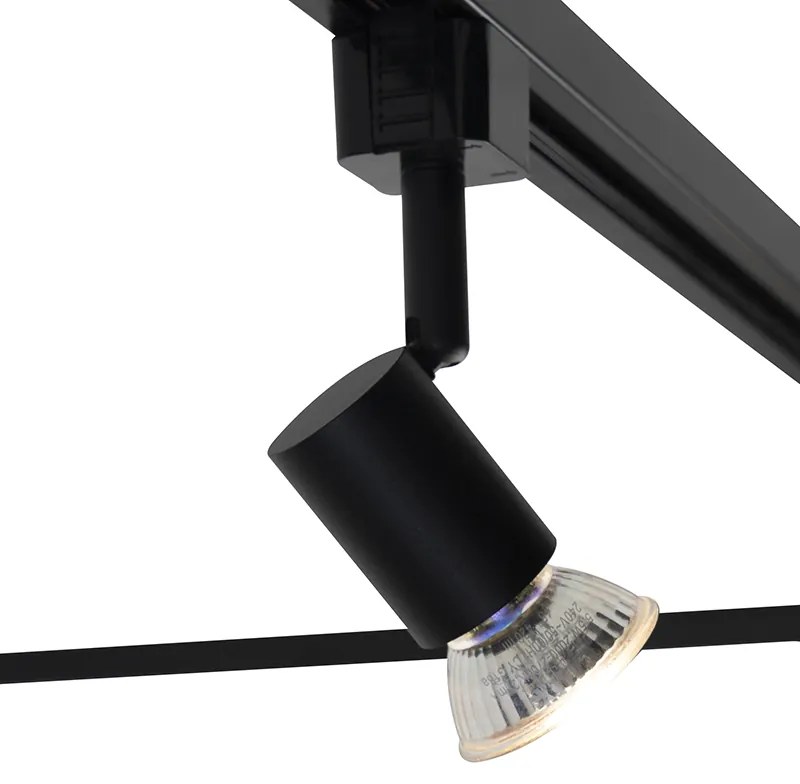 Sistema di illuminazione a binario Smart nero monofase a 5 luci con Wifi GU10 - Iconic Jeany