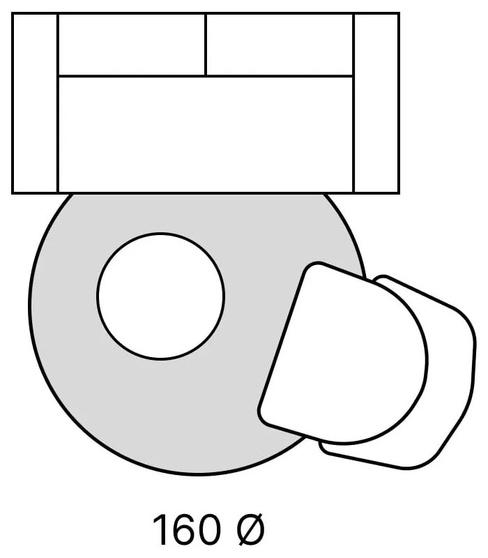 Tappeto rotondo grigio ø 160 cm Méridional - Hanse Home