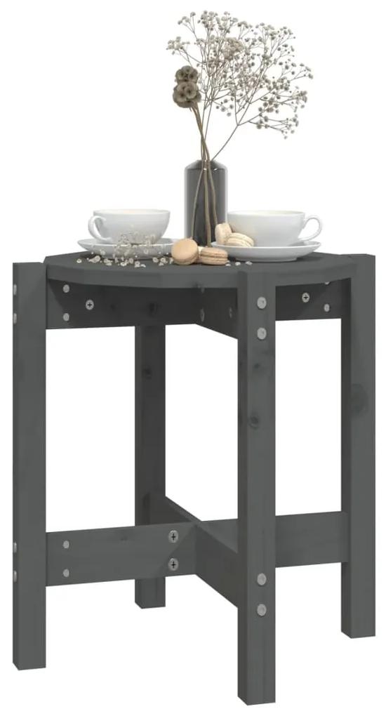 Tavolino da salotto grigio Ø 42,5x45 cm legno massello di pino