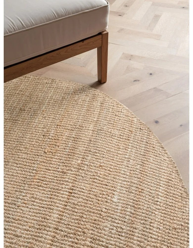 Tappeto rotondo di colore naturale in iuta ø 200 cm Bouclé Jaipur – Hanse Home