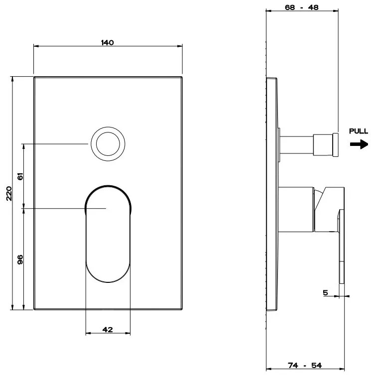 Parte Esterna Miscelatore doccia a Parete 2 Vie Con Deviatore Automatico senza parte incasso Cromo Gessi Via Bagutta 44714