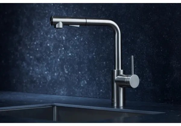 KFA Armatura 6623-110-22 - Rubinetto lavello con doccetta estraibile DUERO BASIC acciaio inossidabile