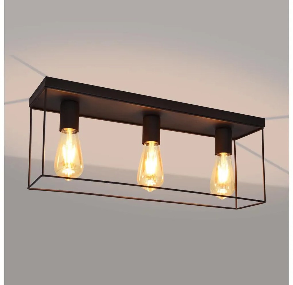 Plafoniera FINN 3xE27/15W/230V nero