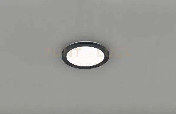 Camillus plafoniera led tonda metallo nero opaco con funzione dimme...